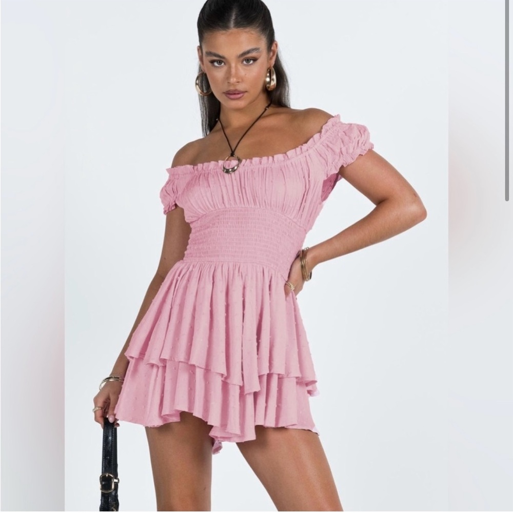Elegant Pink Off-Shoulder Dress